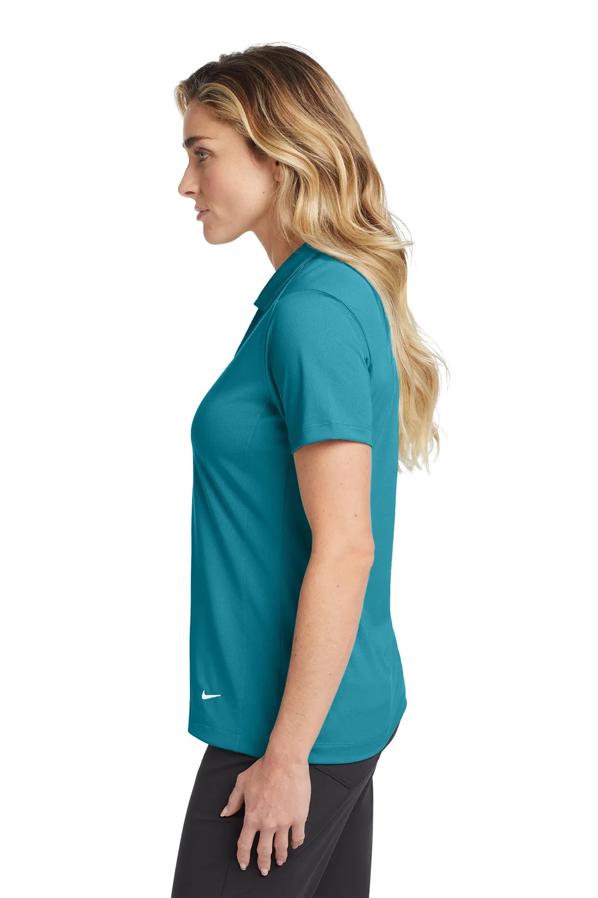 Nike Ladies Dri-FIT Vertical Mesh Polo. 637165 Blustery_3