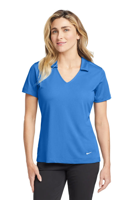 Nike Ladies Dri-FIT Vertical Mesh Polo. 637165 Brisk Blue_1