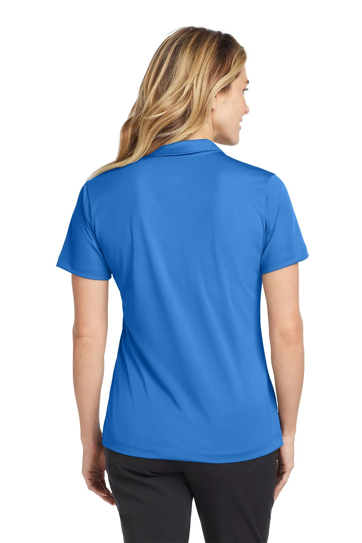 Nike Ladies Dri-FIT Vertical Mesh Polo. 637165 Brisk Blue_2