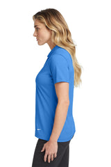 Nike Ladies Dri-FIT Vertical Mesh Polo. 637165 Brisk Blue_3