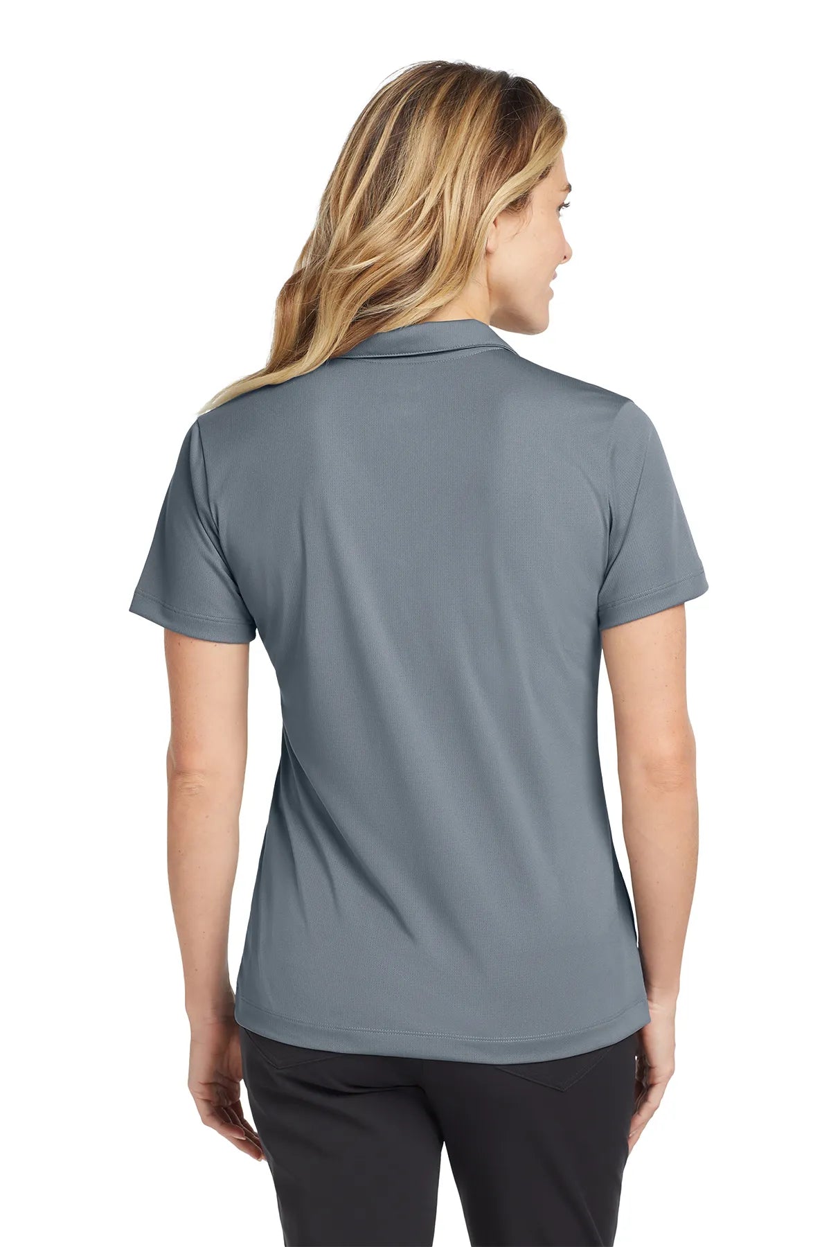 Nike Ladies Dri-FIT Vertical Mesh Polo. 637165 Cool Grey_2