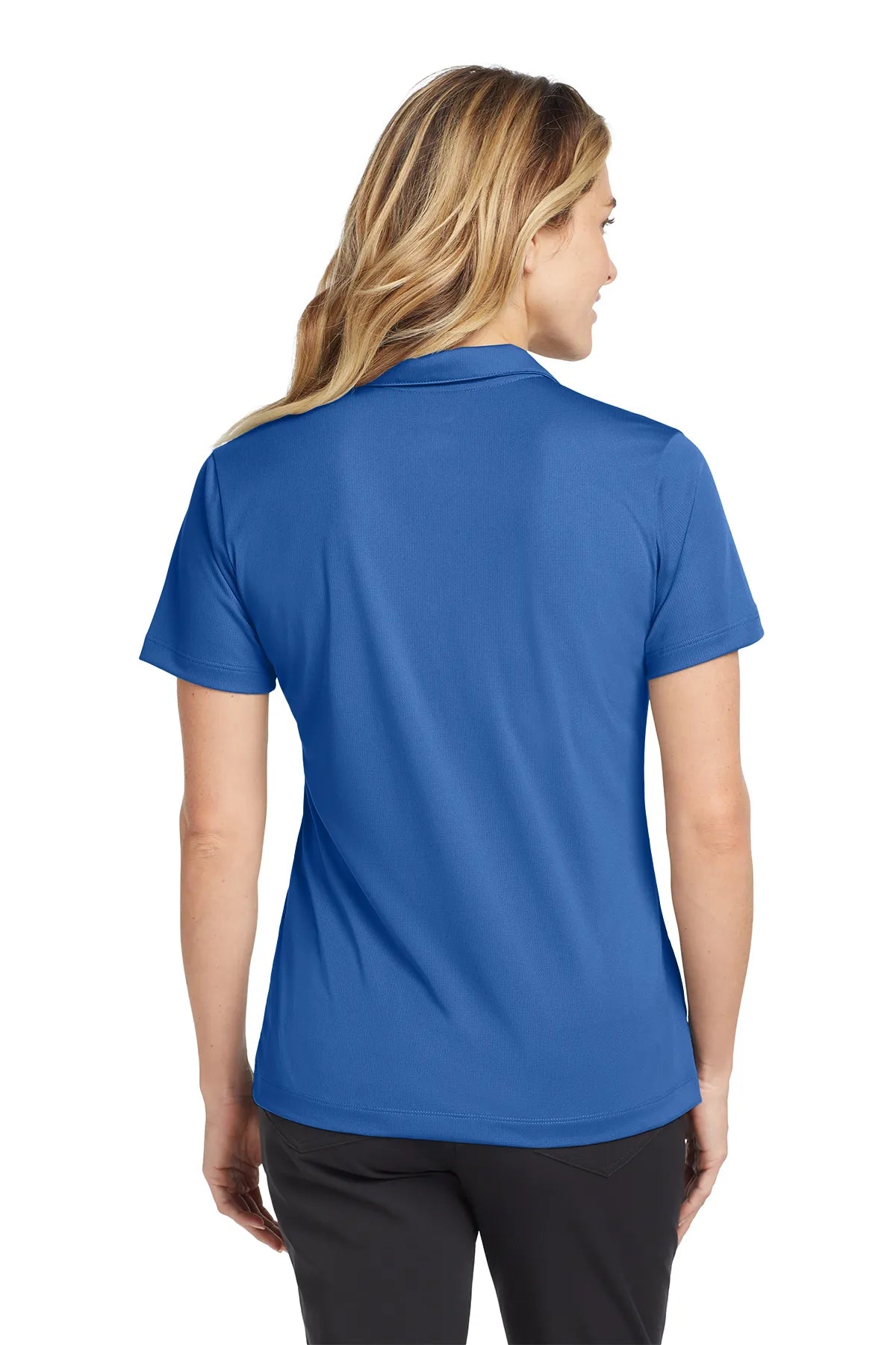 Nike Ladies Dri-FIT Vertical Mesh Polo. 637165 Gym Blue_2