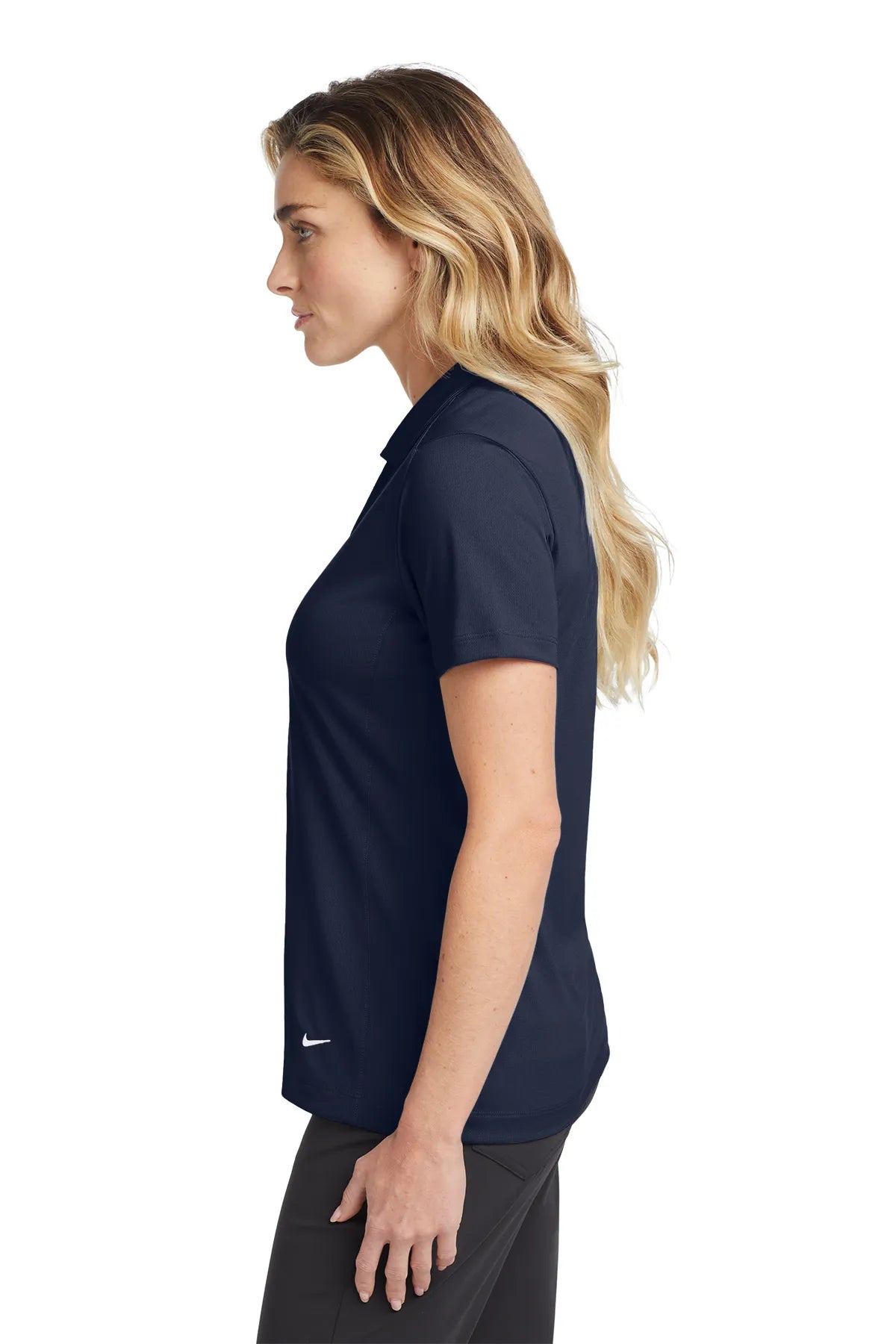 Nike Ladies Dri-FIT Vertical Mesh Polo. 637165 Marine_3