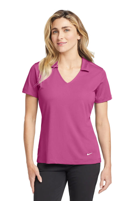 Nike Ladies Dri-FIT Vertical Mesh Polo. 637165 Pink Fire_1