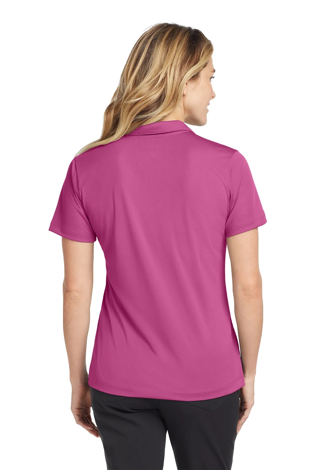Nike Ladies Dri-FIT Vertical Mesh Polo. 637165 Pink Fire_2