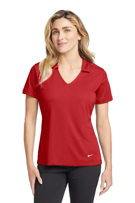 Nike Ladies Dri-FIT Vertical Mesh Polo. 637165 University Red_1