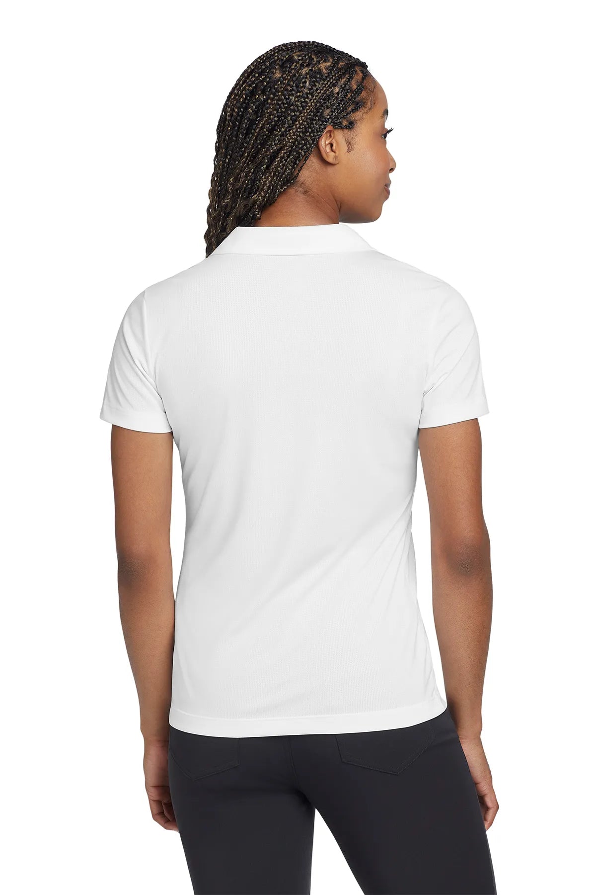 Nike Ladies Dri-FIT Vertical Mesh Polo. 637165 White_2