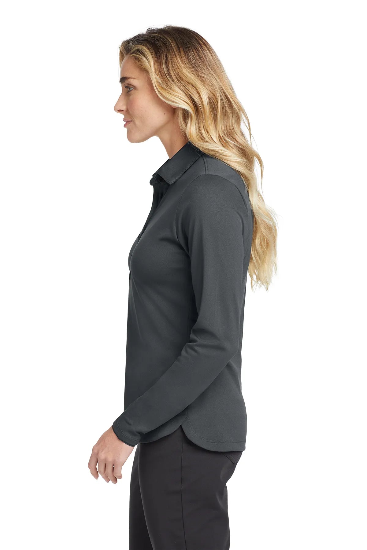 Nike Ladies Long Sleeve Dri-FIT Stretch Tech Polo. 545322 Anthracite_3