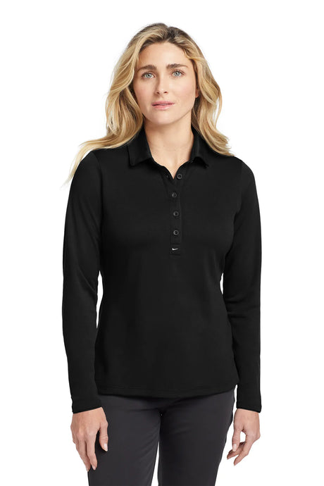 Nike Ladies Long Sleeve Dri-FIT Stretch Tech Polo. 545322 Black_1