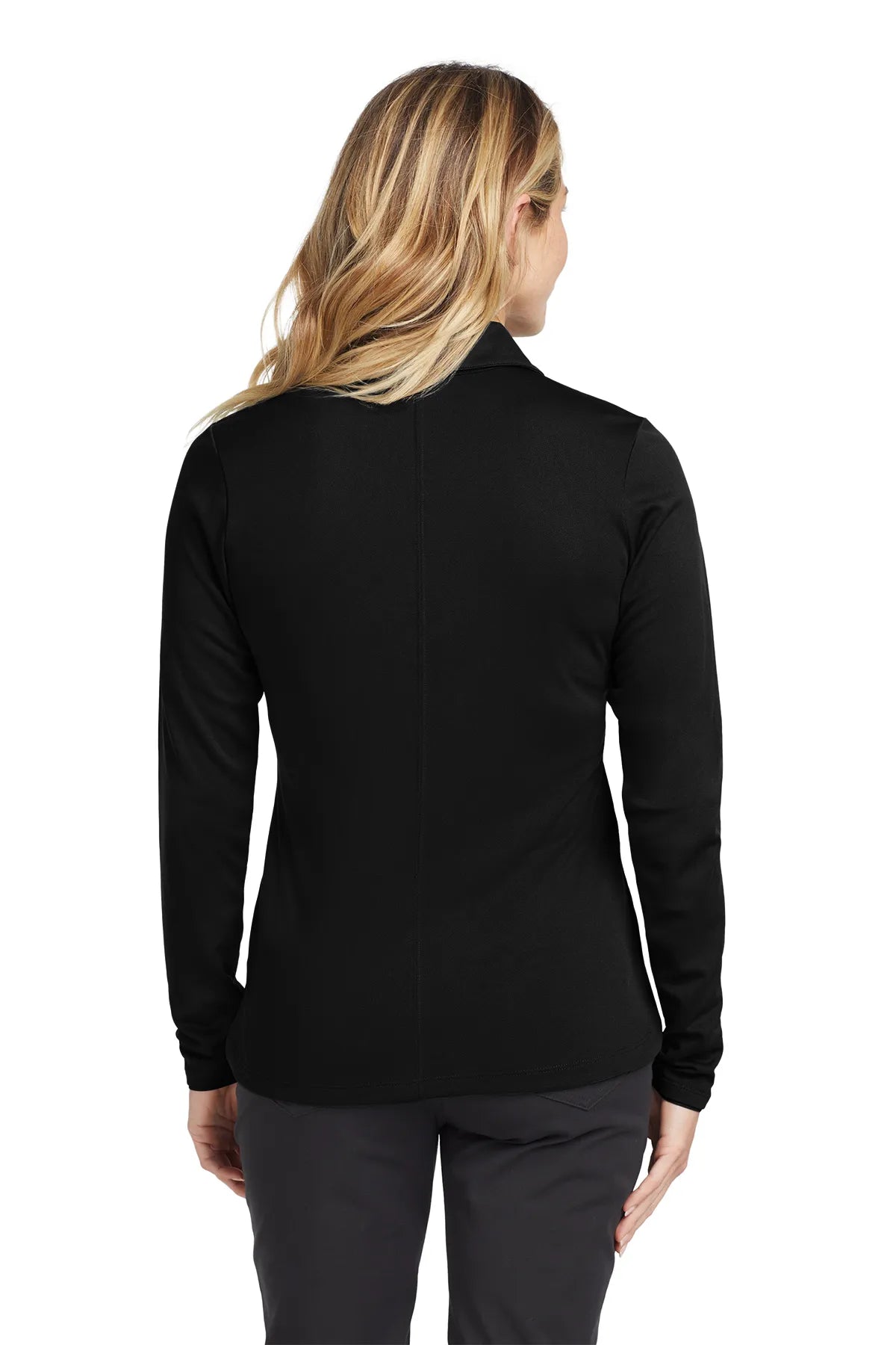 Nike Ladies Long Sleeve Dri-FIT Stretch Tech Polo. 545322 Black_2