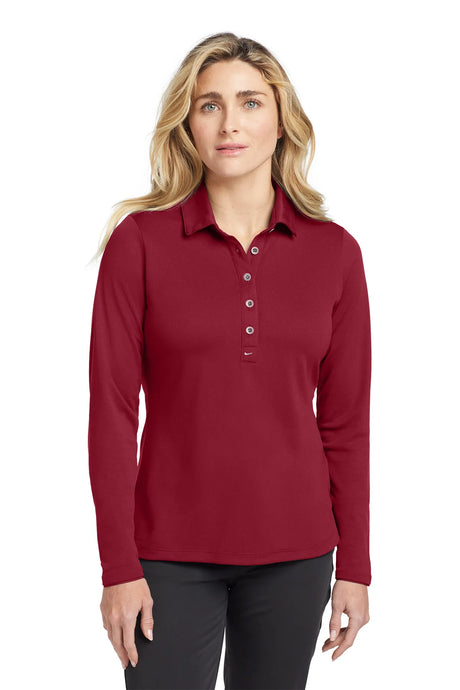 Nike Ladies Long Sleeve Dri-FIT Stretch Tech Polo. 545322 Varsity Red_1