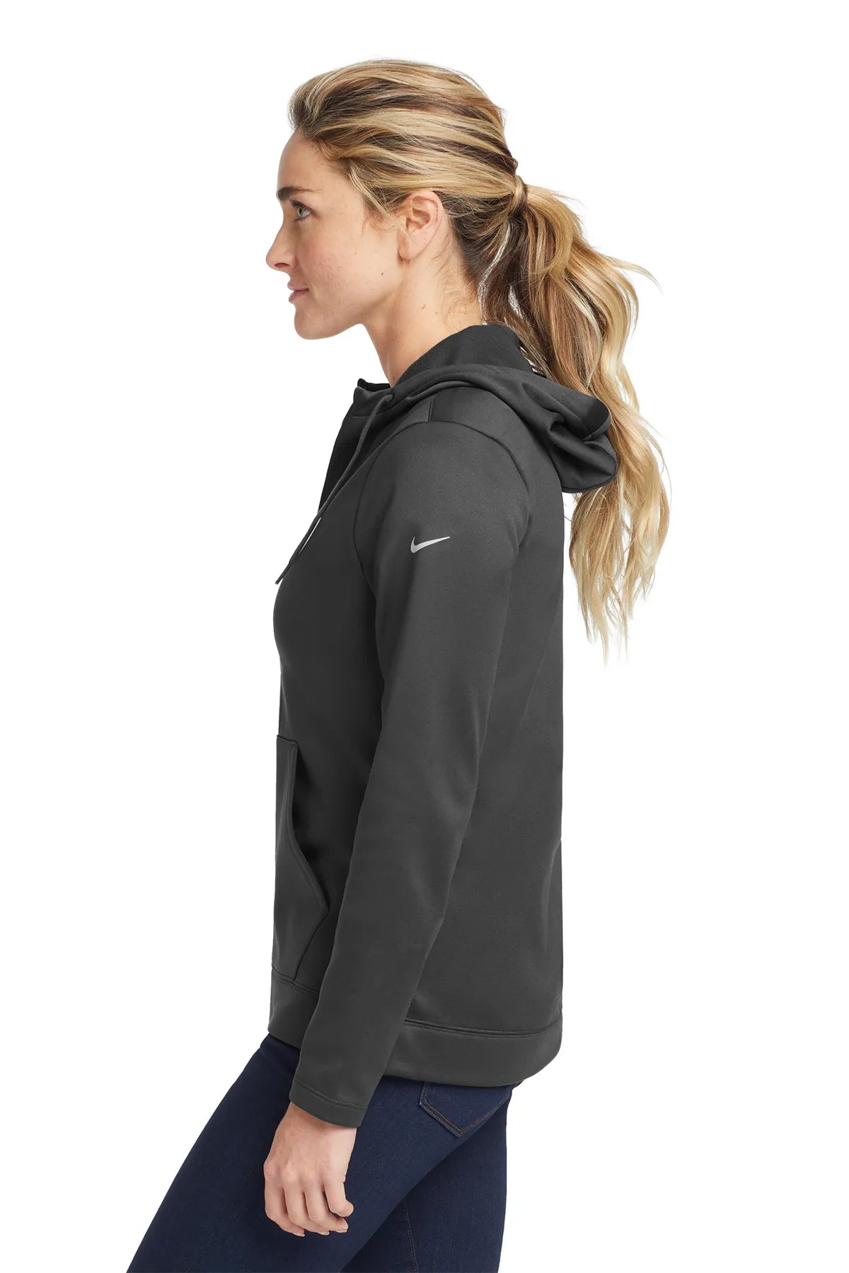 Nike Ladies Therma-FIT Full-Zip Fleece Hoodie. NKAH6264 Anthracite_3