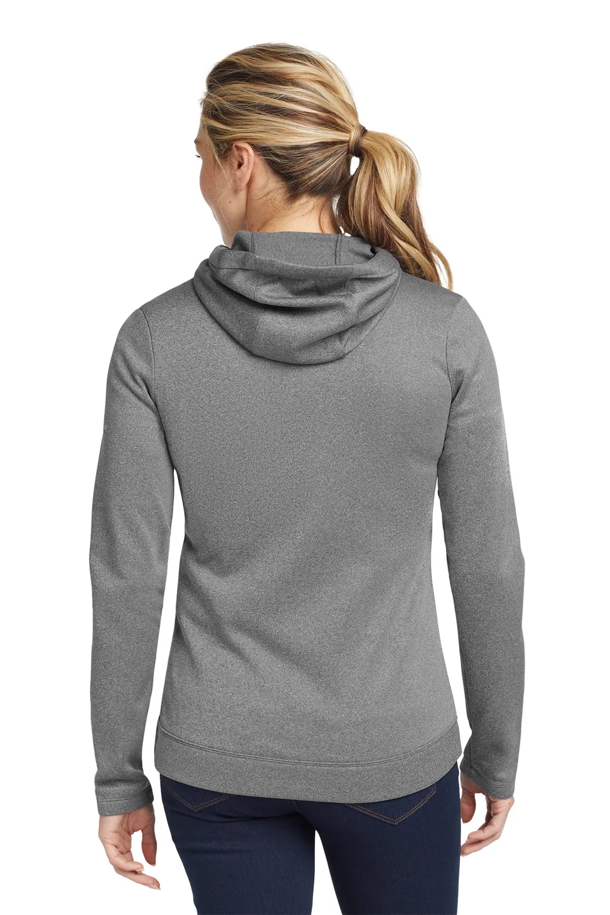 Nike Ladies Therma-FIT Full-Zip Fleece Hoodie. NKAH6264 Dark Grey Heather_2