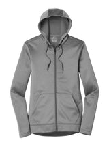 Nike Ladies Therma-FIT Full-Zip Fleece Hoodie. NKAH6264 Dark Grey Heather_4