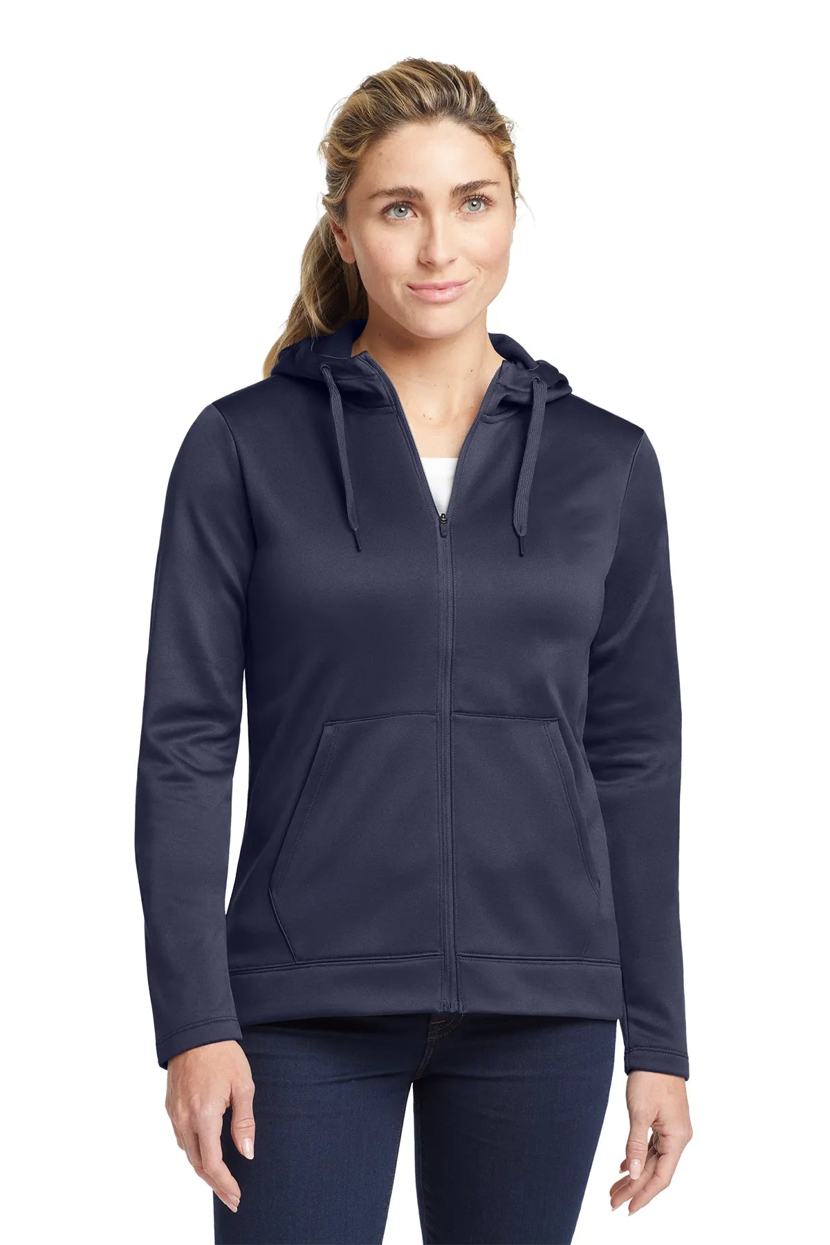 Nike Ladies Therma-FIT Full-Zip Fleece Hoodie. NKAH6264 Midnight Navy_1