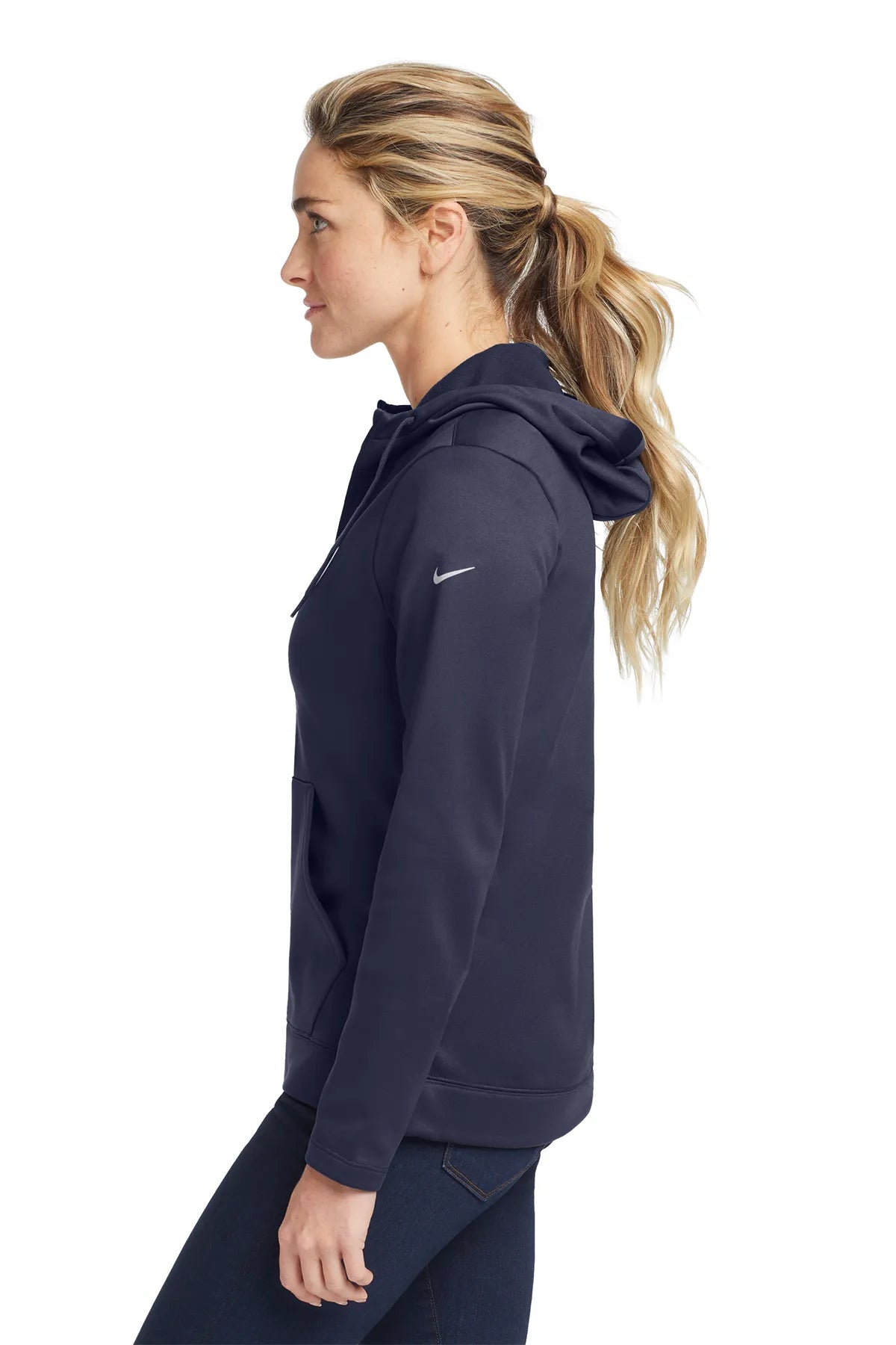 Nike Ladies Therma-FIT Full-Zip Fleece Hoodie. NKAH6264 Midnight Navy_3