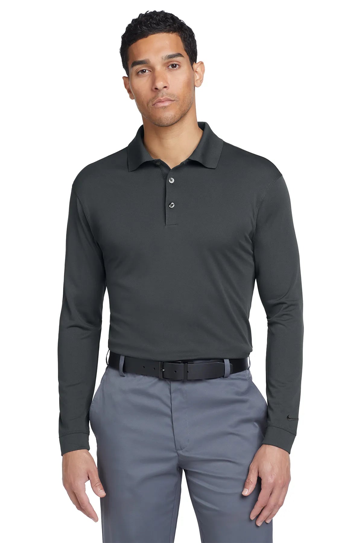 Nike Long Sleeve Dri-FIT Stretch Tech Polo. 466364 Anthracite_1