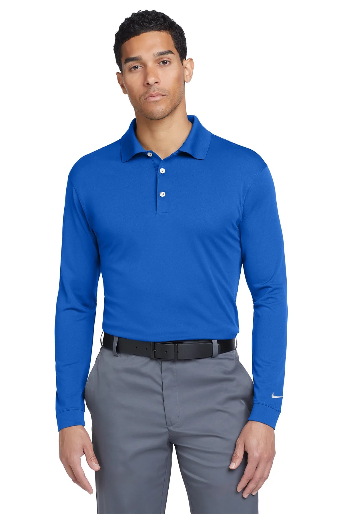 Nike Long Sleeve Dri-FIT Stretch Tech Polo. 466364 Blue Sapphire_1