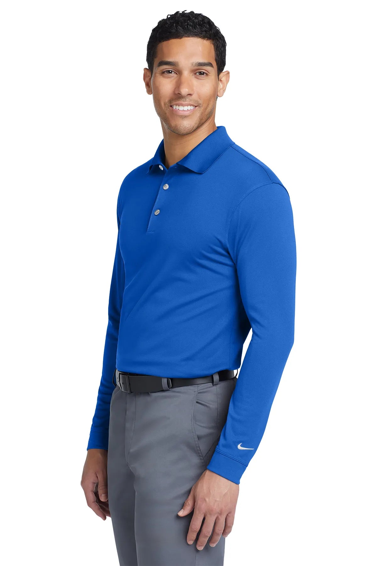 Nike Long Sleeve Dri-FIT Stretch Tech Polo. 466364 Blue Sapphire_3