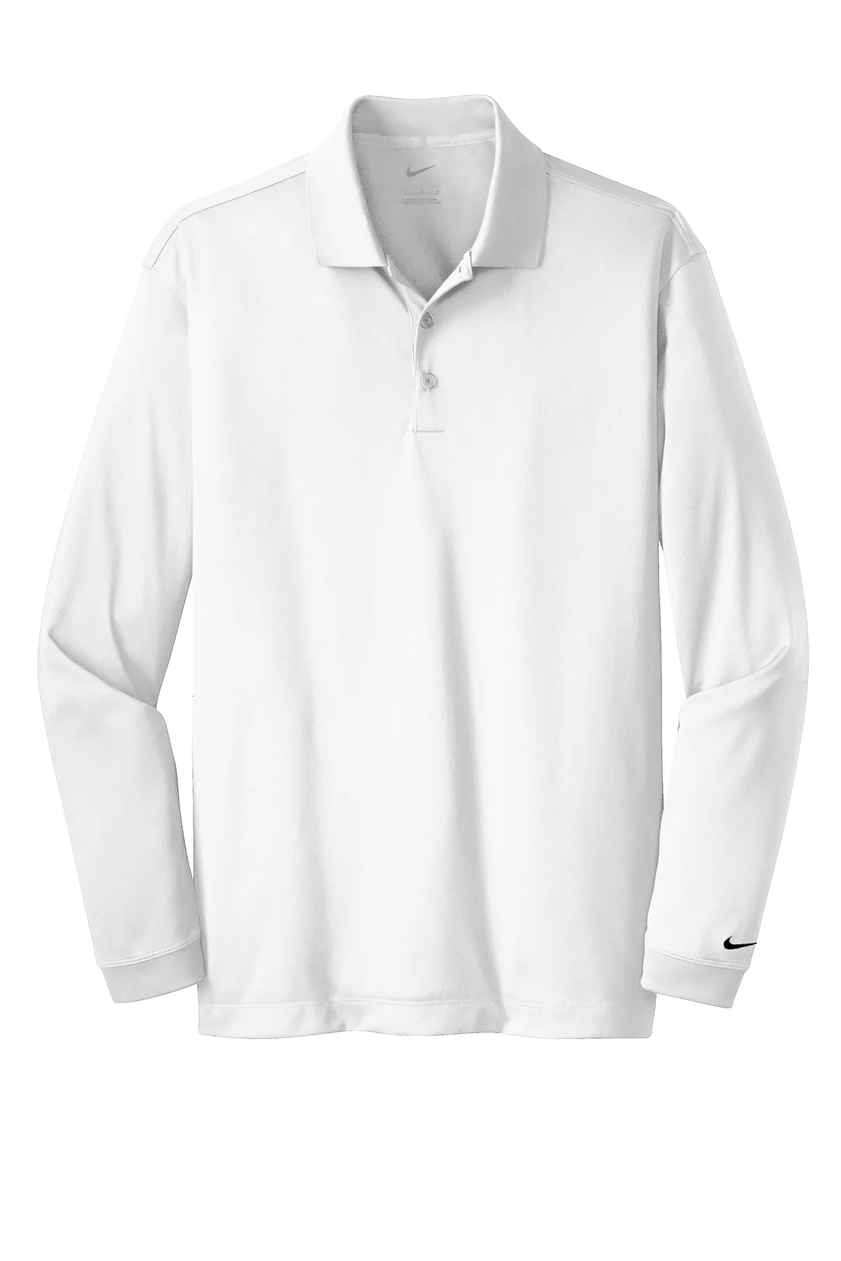 Nike Long Sleeve Dri-FIT Stretch Tech Polo. 466364 White_4