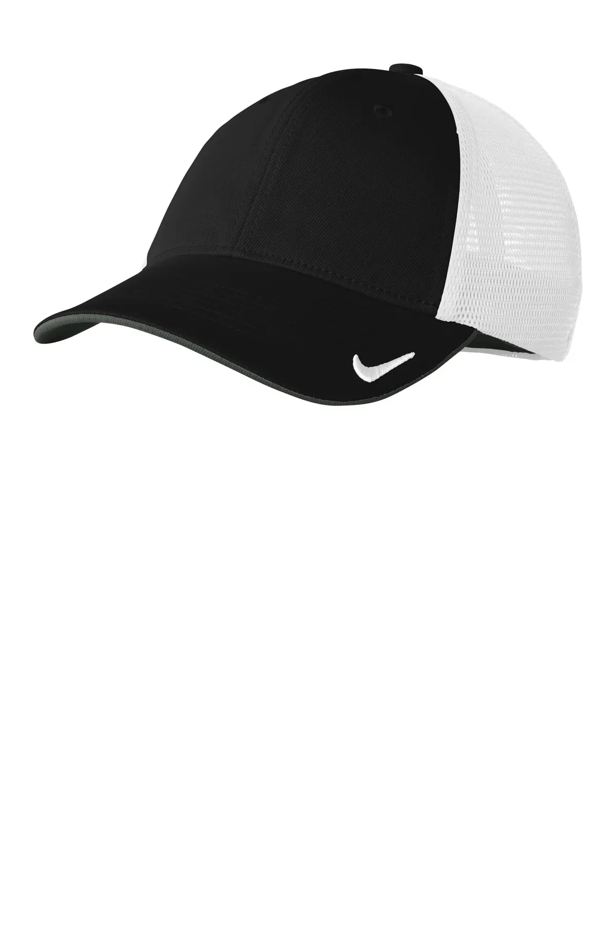 Nike Stretch-to-Fit Mesh Back Cap NKFB6448 Black White_1