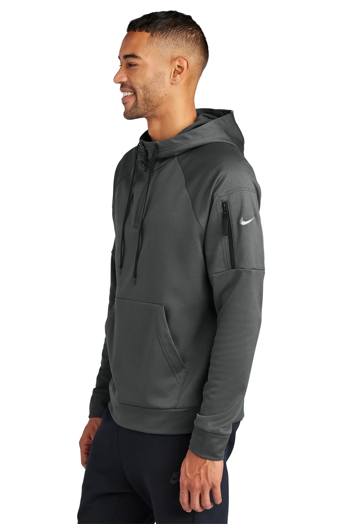 Nike Therma-FIT Pocket 1/4-Zip Fleece Hoodie NKFD9742 Anthracite_3