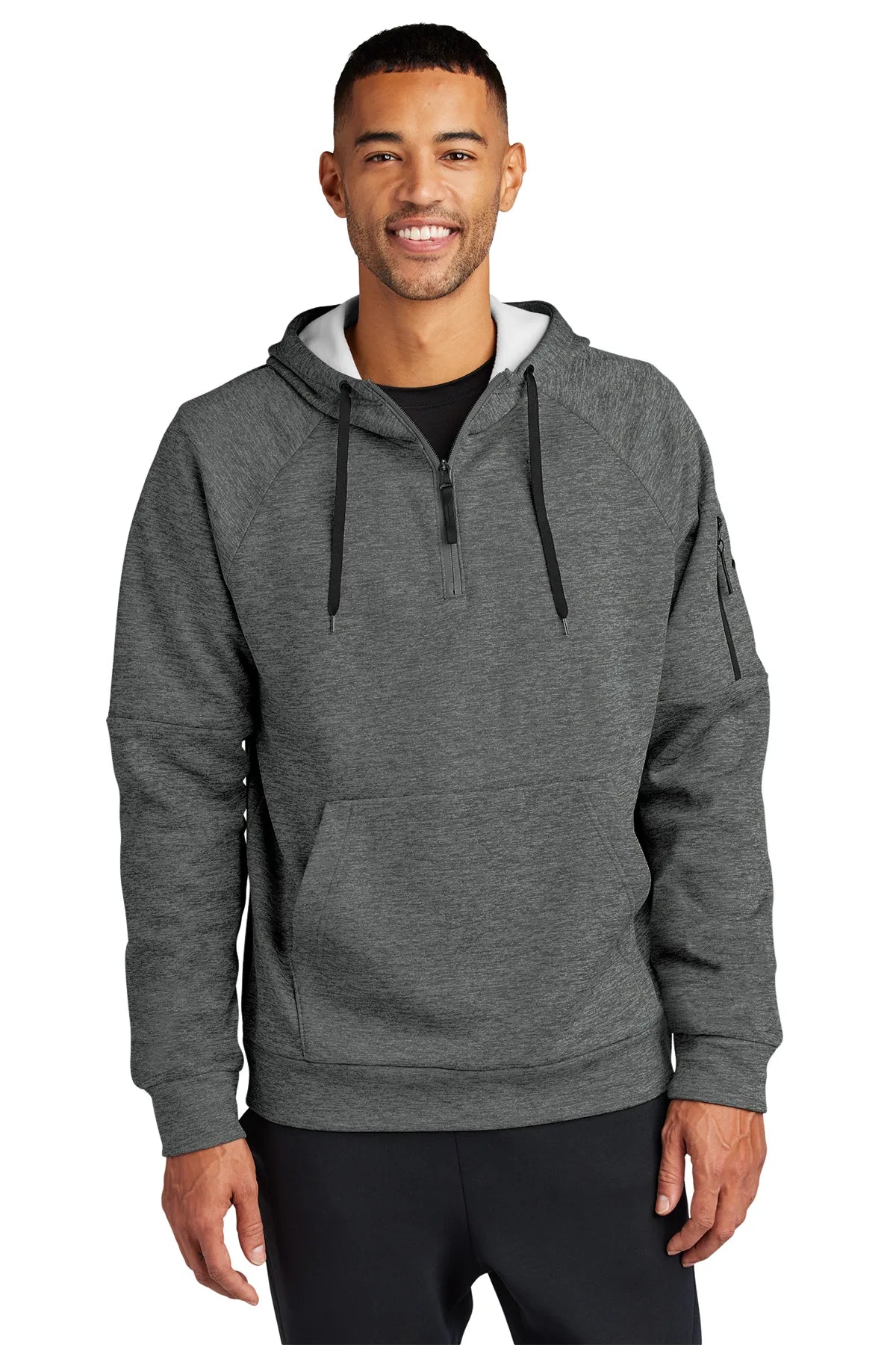 Nike Therma-FIT Pocket 1/4-Zip Fleece Hoodie NKFD9742 Charcoal Heather_1