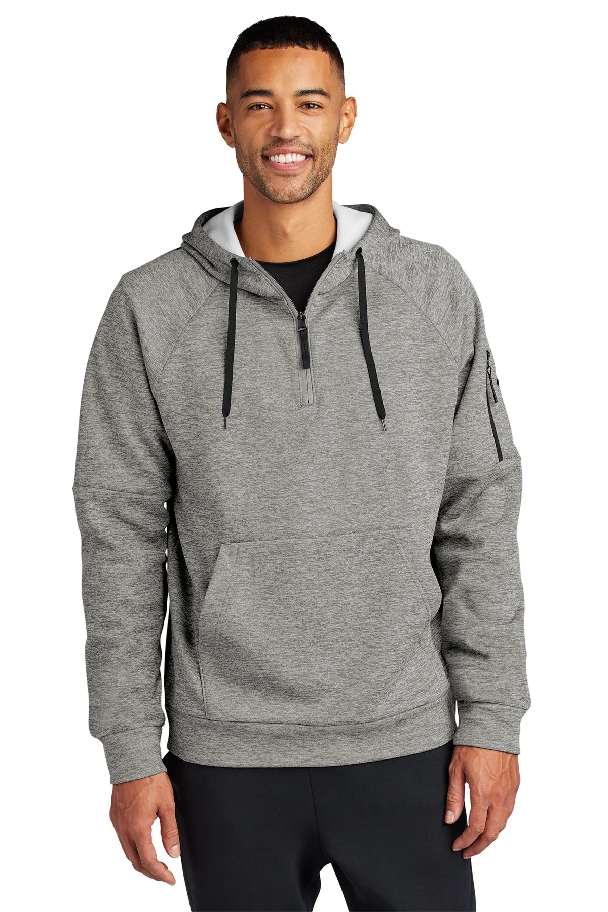 Nike Therma-FIT Pocket 1/4-Zip Fleece Hoodie NKFD9742 Dark Grey Heather_1