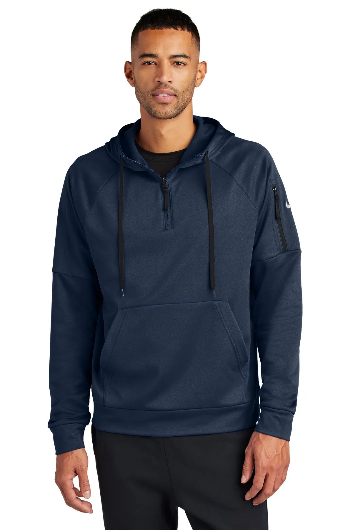Nike Therma-FIT Pocket 1/4-Zip Fleece Hoodie NKFD9742 Navy_1