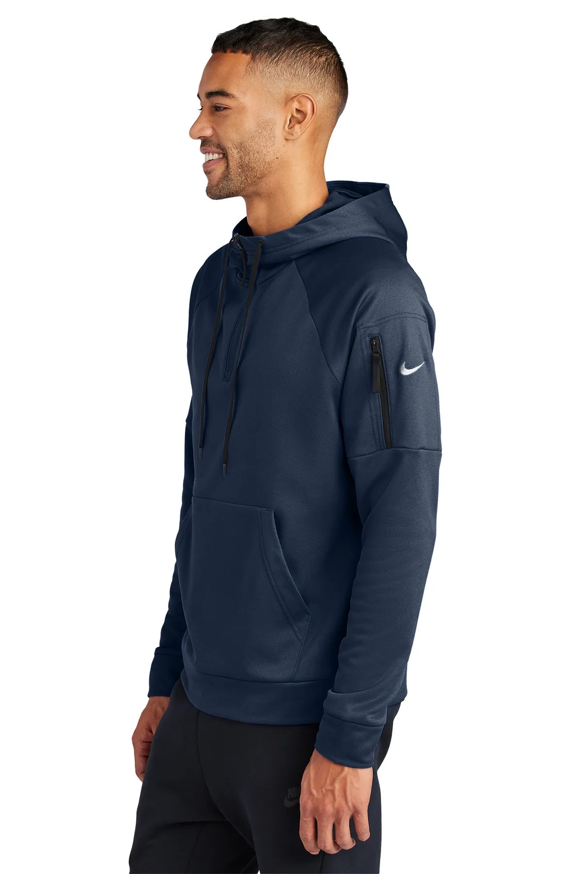 Nike Therma-FIT Pocket 1/4-Zip Fleece Hoodie NKFD9742 Navy_3