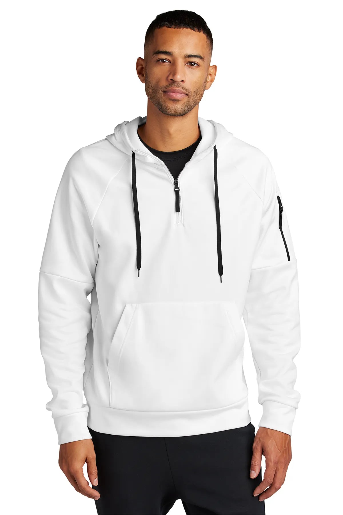 Nike Therma-FIT Pocket 1/4-Zip Fleece Hoodie NKFD9742 White_1
