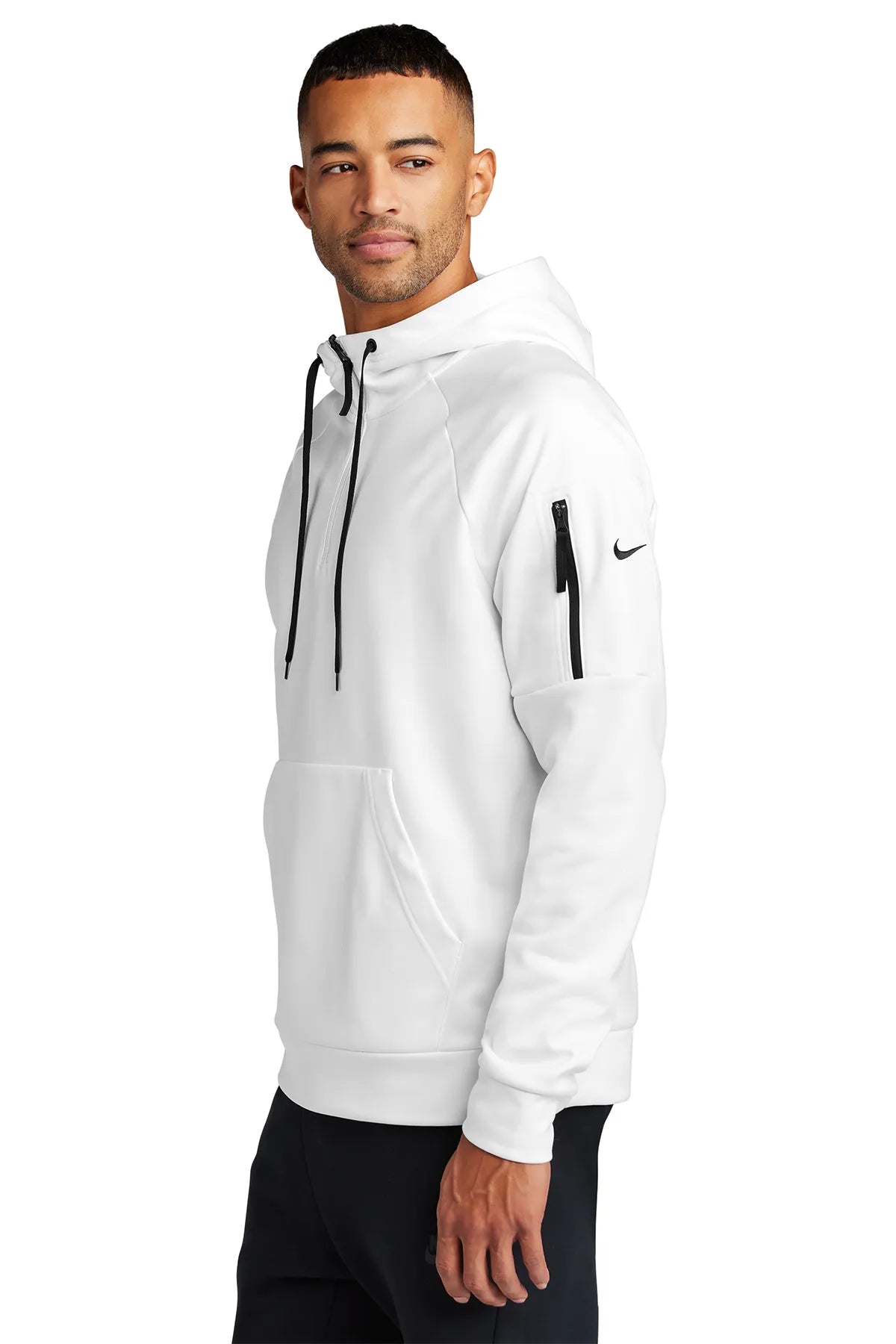 Nike Therma-FIT Pocket 1/4-Zip Fleece Hoodie NKFD9742 White_3