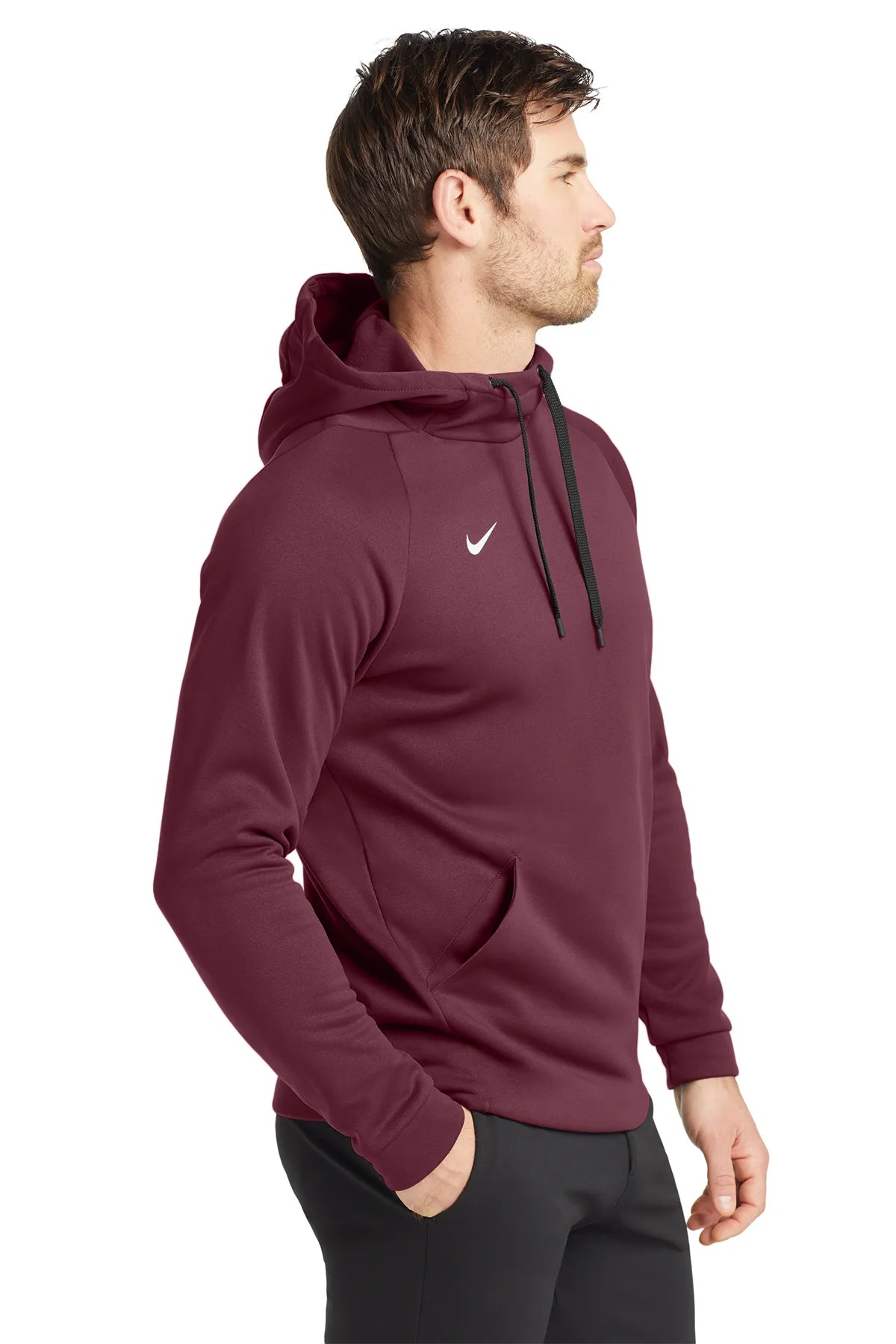 Nike Therma-FIT Pullover Fleece Hoodie  CN9473 Team Dark Maroon_3