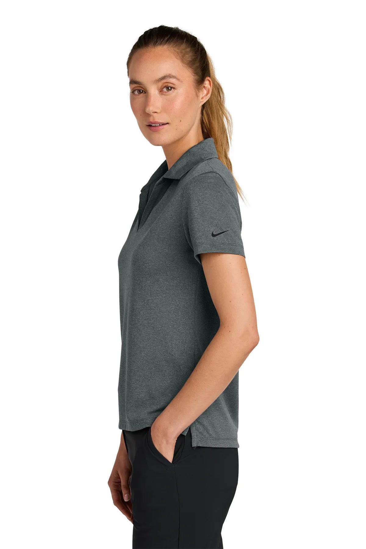 Nike Women's Dri-FIT Smooth Heather Polo NKFQ4793 Anthracite_3