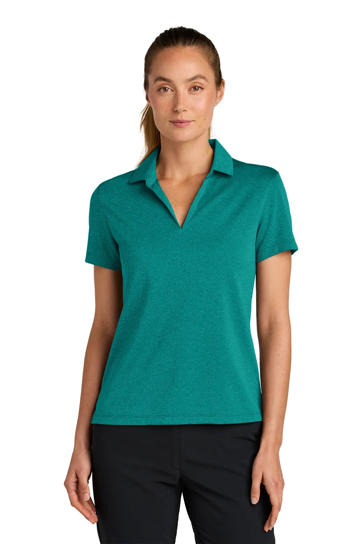 Nike Women's Dri-FIT Smooth Heather Polo NKFQ4793 Bright Spruce_1