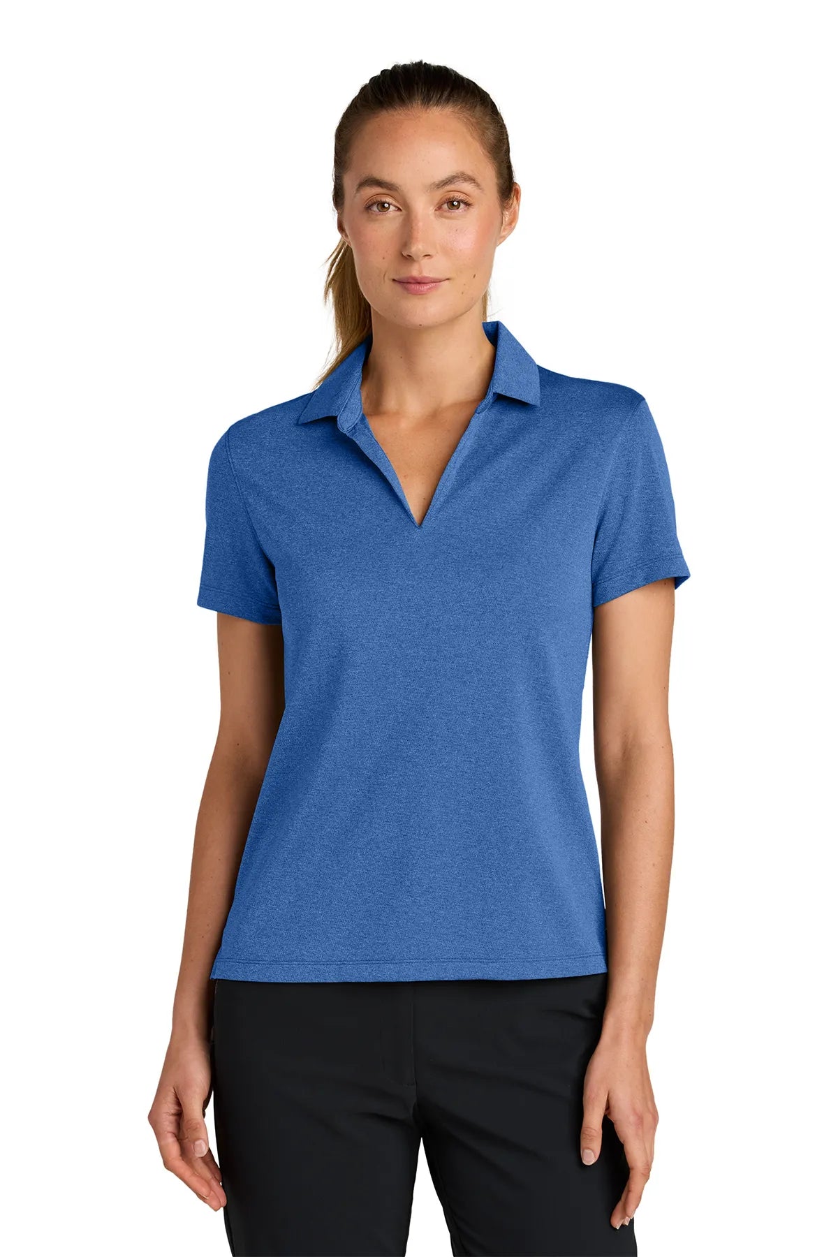 Nike Women's Dri-FIT Smooth Heather Polo NKFQ4793 Game Royal_1