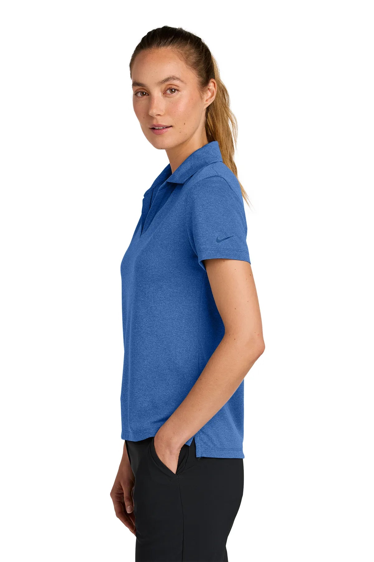 Nike Women's Dri-FIT Smooth Heather Polo NKFQ4793 Game Royal_3