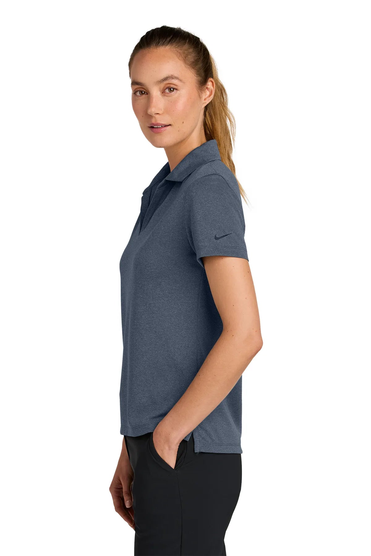 Nike Women's Dri-FIT Smooth Heather Polo NKFQ4793 Navy_3
