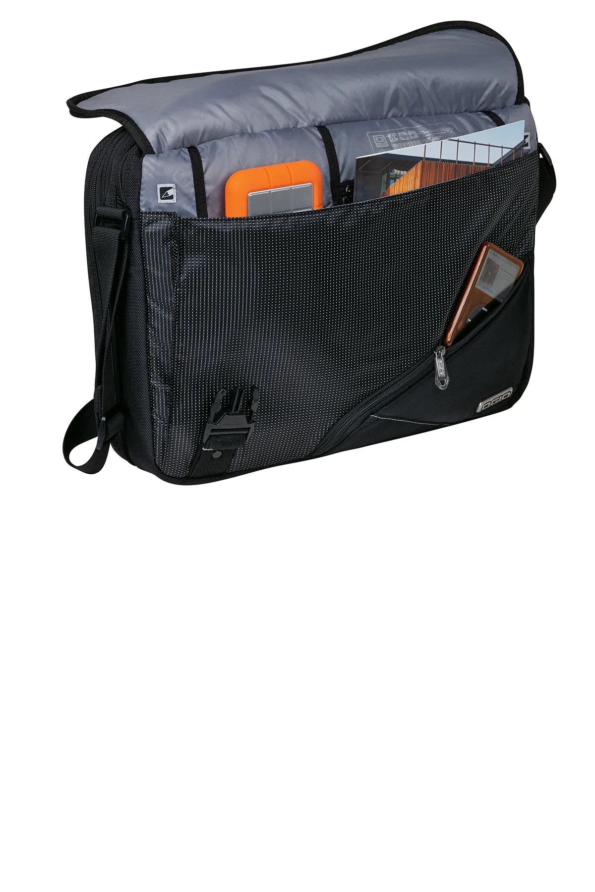 OGIO® - Voyager Messenger. 117023 Black/ Petrol_1