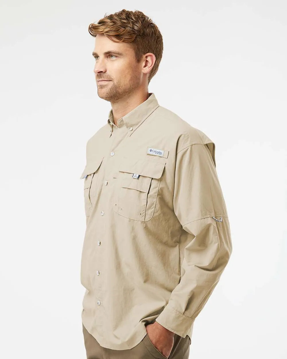 PFG Bahama™ II Long Sleeve Shirt Fossil_1