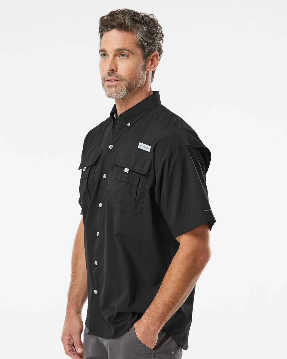 PFG Bahama™ II Short Sleeve Shirt Black_1
