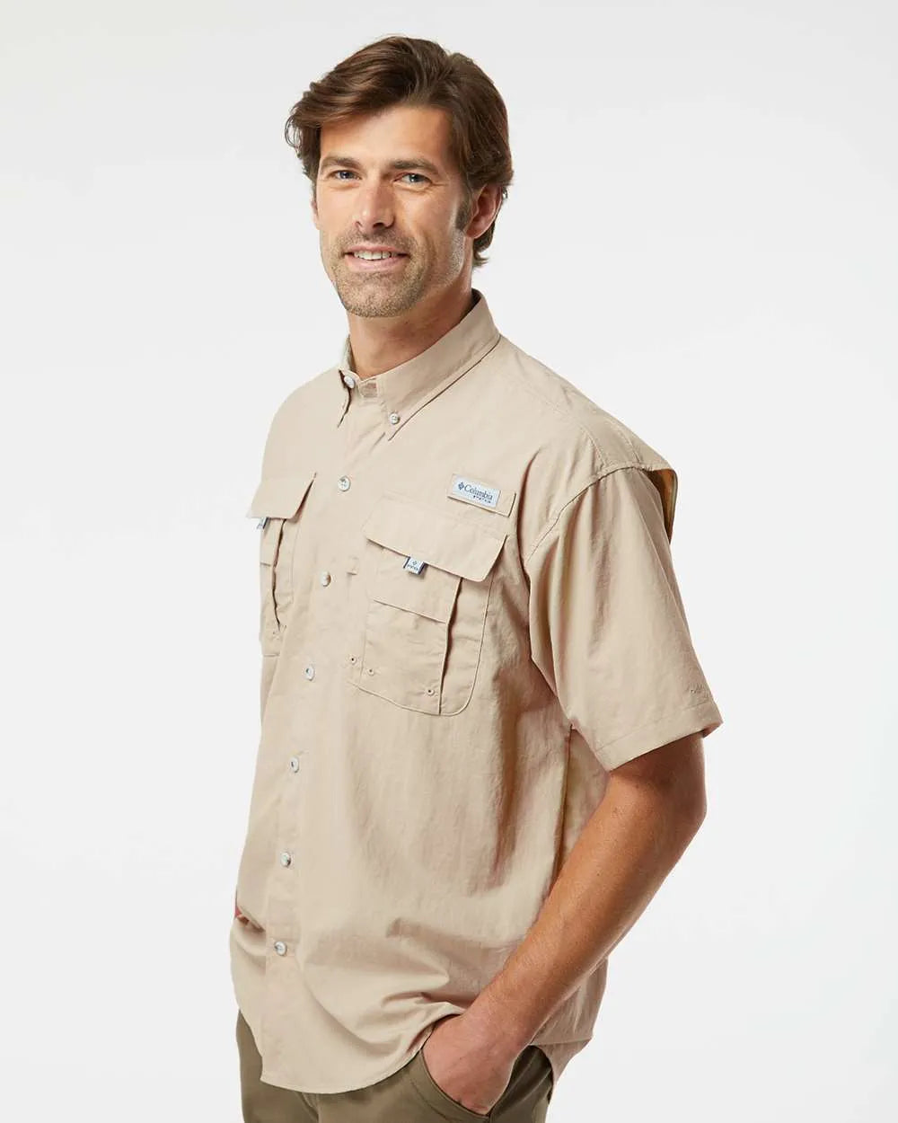 PFG Bahama™ II Short Sleeve Shirt Fossil_1