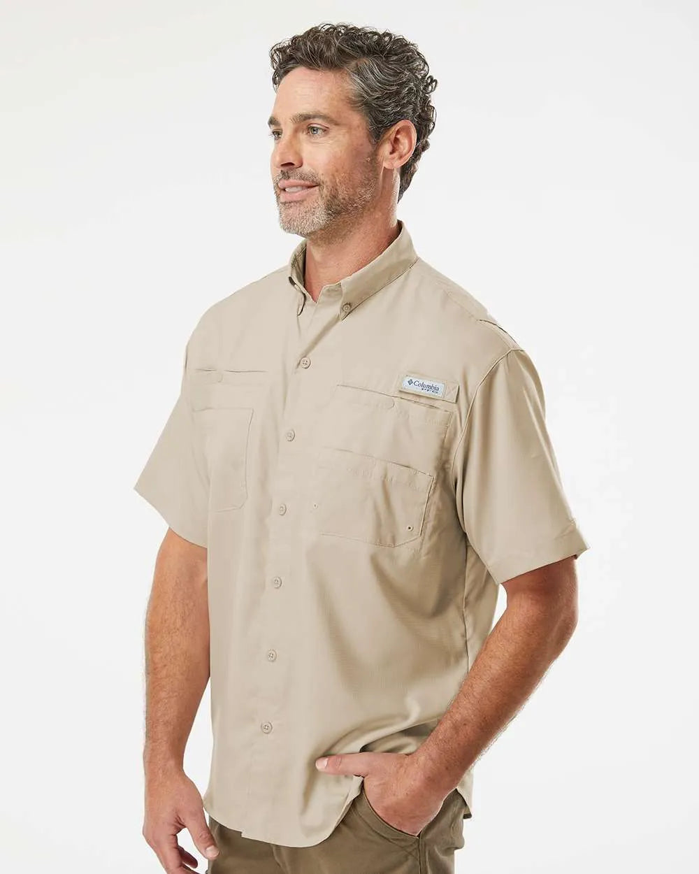 PFG Tamiami™ II Short Sleeve Shirt Fossil_1