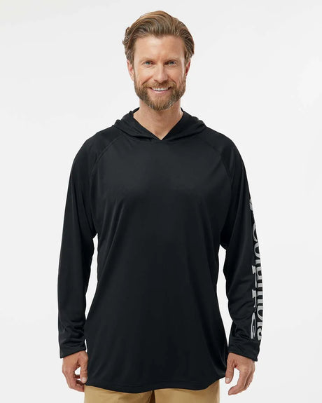 PFG Terminal Tackle™ Hooded Long Sleeve T-Shirt Black/ Cool Grey