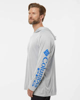 PFG Terminal Tackle™ Hooded Long Sleeve T-Shirt Cool Grey/ Vivid Blue_1