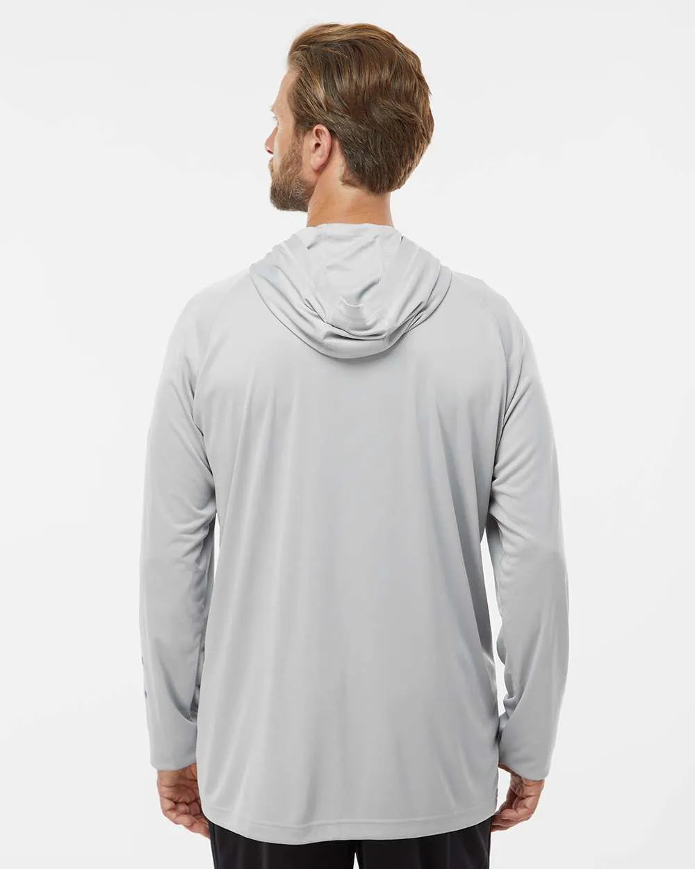 PFG Terminal Tackle™ Hooded Long Sleeve T-Shirt Cool Grey/ Vivid Blue_2