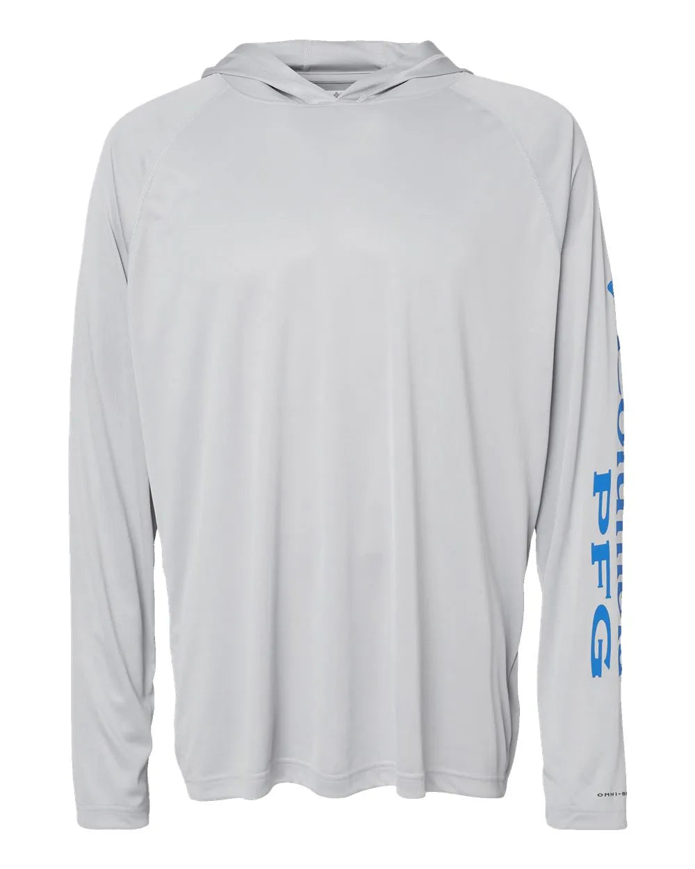 PFG Terminal Tackle™ Hooded Long Sleeve T-Shirt Cool Grey/ Vivid Blue_3
