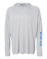 PFG Terminal Tackle™ Hooded Long Sleeve T-Shirt Cool Grey/ Vivid Blue_3