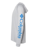 PFG Terminal Tackle™ Hooded Long Sleeve T-Shirt Cool Grey/ Vivid Blue_4