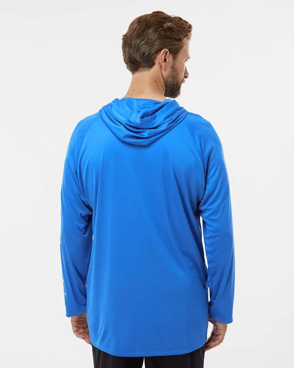 PFG Terminal Tackle™ Hooded Long Sleeve T-Shirt Vivid Blue/ Cool Grey_2